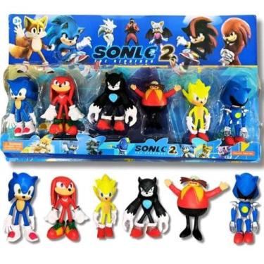 Imagem de Kit Bonecos Sonic 6 Personagens Tails Shadow Knuclke Presente - Disney