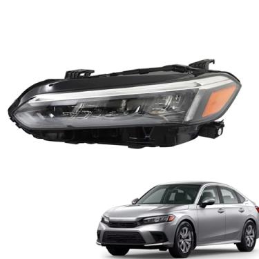 Imagem de Thomletha Substituição do conjunto de faróis do lado do motorista para Honda Civic 2022 2023, lâmpada preta LH 1 peça 33150-T20-A22 HO2502206
