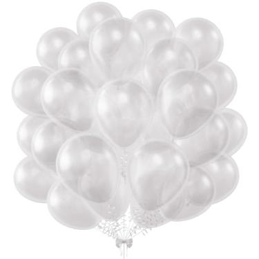 Imagem de KALOR Balões Transparentes De 12", 50 Látex Com Gás Hélio Para Decoração Festas Aniversário Infantil, Chá Bebê, Casamento E Formatura