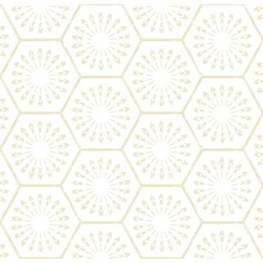 Imagem de Aniboo Papel de parede geométrico para contato boho para gavetas de armários papel de parede removível autoadesivo moderno para quarto banheiro impermeável papel de contato bege e branco 197 pol 17,3