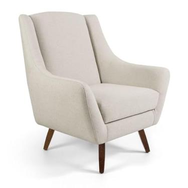 Imagem de Poltrona Dekorien Juliet Linho Com Pés Decoração (Linho Cru)