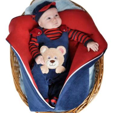 Imagem de Saída de Maternidade Menino Urso Marinho com Porta Bebê 04 Peças - Amo