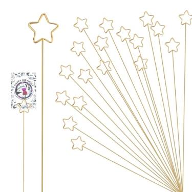 Imagem de 20 peças de porta-cartões florais de metal, porta-cartões florais, porta-cartões para mesa, formato de estrela, palitos de flores, clipes de fotos, memorandos, porta-fotos, fotos, fotos, fotos