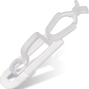 Imagem de Clipe de calha de luz de Natal Clipes de telha ao ar livre 200 peças ganchos de suspensão de férias compatíveis com C9 C7 C6 para telhado, linha de cume de telhado, cerca (translúcido)