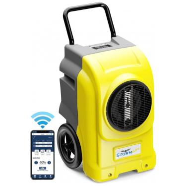 Imagem de Desumidificador Industrial de 127 Litros para Ambientes Amplos com Bomba e Mangueira de Drenagem, AlorAir, Amarelo