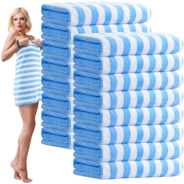 Imagem de SmoothNovelty Pacote com 16 toalhas de banho de microfibra a granel 79 x 152 cm toalha de banho tamanho grande altamente absorvente extra grande secagem macia para chuveiro, verão, praia, salão de