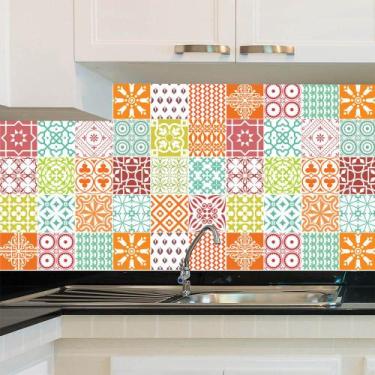 Imagem de Adesivo de Azulejo - Ladrilho Hidráulico - 20cm x 20cm - 24un - 074Azm