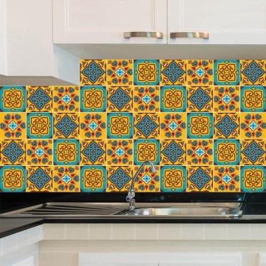 Imagem de Adesivo de Azulejo - Ladrilho Hidráulico - 20cm x 20cm - 24un - 043Azm