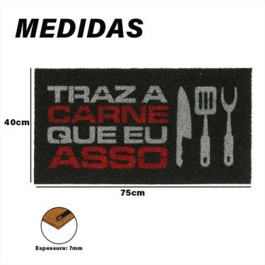 Imagem de Tapete para Churrasqueira Vinil 40cm x 75cm - Kapazi, Trás a carne que
