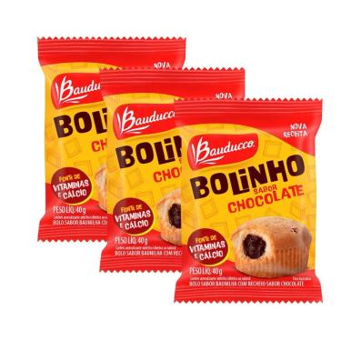 Imagem de Kit 3 Bolinho Bauducco Sabor Baunilha com Recheio de Chocolate 40g