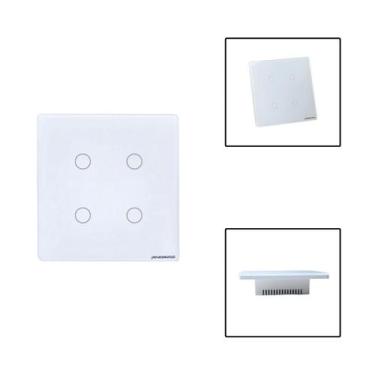 Imagem de Interruptor Inteligente Zigbee 4 Botões Touch - Branco - Nova digital