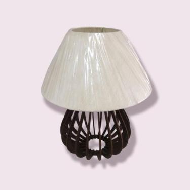 Imagem de Abajur Moderno Redondo de Mesa Para Escritório em MDF - Ab04 - Lustres