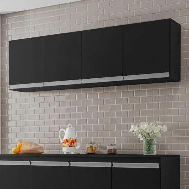 Imagem de Armario Aereo Texas 4pts 1,60m Preto Fosco