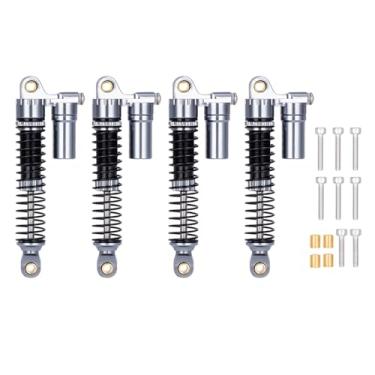 Imagem de TRX4M Amortecedor de óleo de latão e alumínio 53 mm/59 mm/66 mm/78 mm com rosca longa para atualizações de rastreador TRX-4M 1/18 RC (titânio, 59 mm)