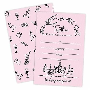 Imagem de TPYEN Convites de casamento de blush, 25 lindos esboços convites de casamento com envelopes, convites de estilo de preenchimento de dupla face para o Sr. & Srª, lembrancinhas de festa e suprimentos -