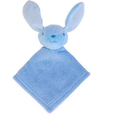 Imagem de Naninha para Meninos Coral Fleece 100% Poliéster 27x27cm Coelho Azul -