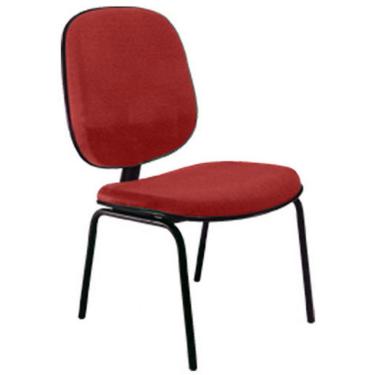 Imagem de Cadeira para Igrejas Evangélicas Diretor Fixa para Escritório Linha Uno Vermelho