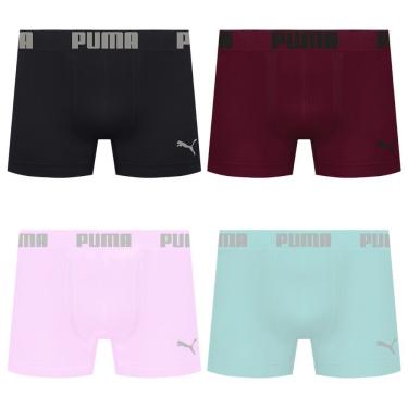 Imagem de Kit 4 Cuecas Puma Boxer Sem Costura Masculina