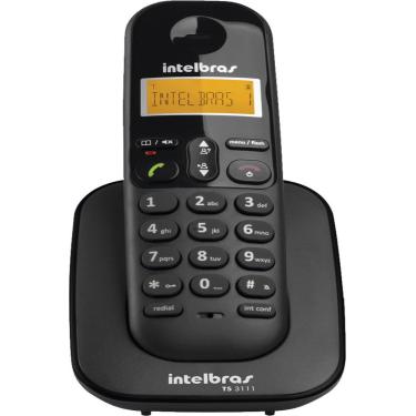 Imagem de Ramal Telefone Sem Fio TS 3111 Preto Identificador INTELBRAS