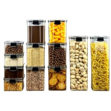 Imagem de Kit De Potes HerméTicos Para Cozinha - Organizador De Mantimentos Para Dispensa E ArmáRio(Kit 11-12 Potes)