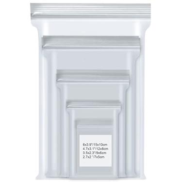 Imagem de 400 sacos plásticos pequenos, sacos de joias transparentes que podem ser fechados, pequenos saquinhos recicláveis, 4 tamanhos sortidos 15 x 9 11 x 8 cm, 9 x 6 cm, 7 x 5 cm, bolsa com zíper de 2 mm