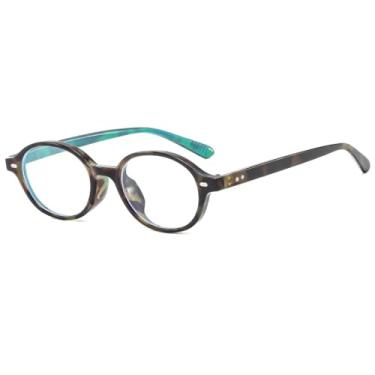 Imagem de Óculos de sol vintage com armação oval, óculos retrô da moda, UV400 (branco leopardo)