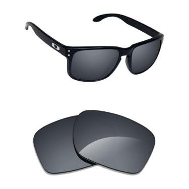 Imagem de Alphax Lentes de reposição polarizadas espelhadas cromadas pretas para óculos de sol Oakley Enigma Mass OX8191