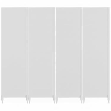 Imagem de Biombo Liso Reto Fechado Pintado Divisor De Ambiente Preto ou Branco Com Pé Jt Home (BRANCO, 4 FOLHAS DE BIOMBO)