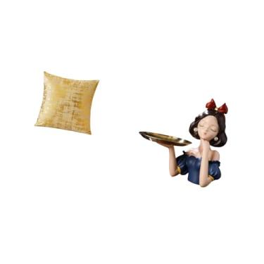 Imagem de Fenteer Fronha de Almofada de Resina Elegante, Capa de Almofada de Arte Moderna, Ornamento de Armazenamento Multiuso para Sala de Estar, Escritório, Dormitóri