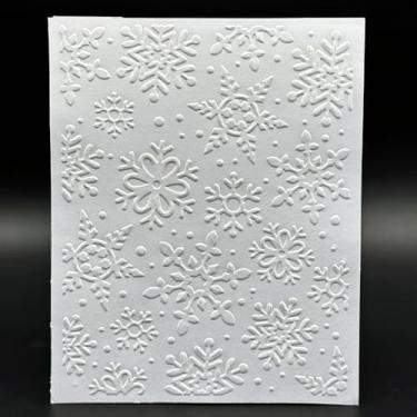 Imagem de Modelo de pasta em relevo de plástico 3D, elementos de Natal, lindos flocos de neve 12 x 15 cm para fazer cartões, faça você mesmo, scrapbooking, papel, artesanato, artesanato, scrapbook, artes