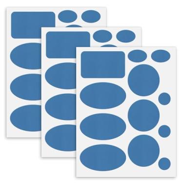 Imagem de Remendos de penugem fita de reparo de nylon autoadesiva | Remendos de tecido de nylon pré-cortados, à prova d'água, resistentes a rasgos, para fixar furos nas roupas, sacos de dormir (36 peças, azul)