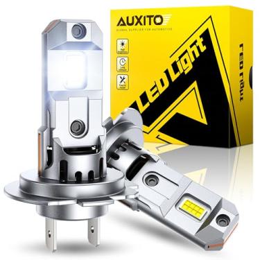 Imagem de AUXITO Lâmpada H7, 1000% mais brilhante, tamanho mini 1:1, sem necessidade de adaptador, instalação rápida de 5 minutos, sem cintilação, 99% de compatibilidade, pacote com 2