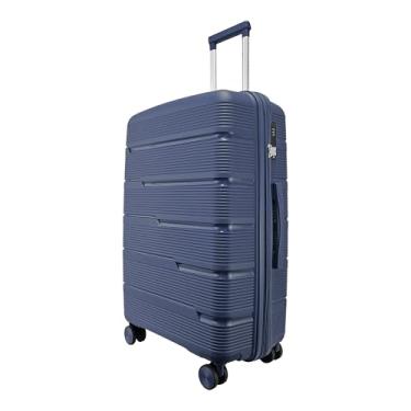 Imagem de Mala de Viagem Grande Expansiva 23-32kg, Polipropileno Rígida, Cadeado, Rodas Duplas 360 (Azul P2G)