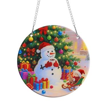 Imagem de Apanhadores de sol para janela interna para o Natal - Papai Noel acrílico arco-íris Suncatcher janela pendurada decoração de Natal para jardim e casa