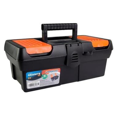 Imagem de Caixa Organizadora para Ferramentas Granite Pró Cor Preta Portátil