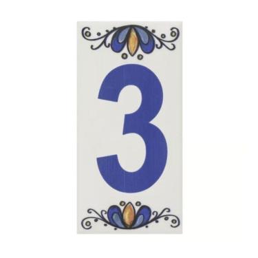 Imagem de Número Residencial Cerâmico Gabriela 15cm Número N°3