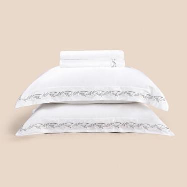 Imagem de Jogo de Cama King 4 Peças Altenburg Haus Ondas Branco