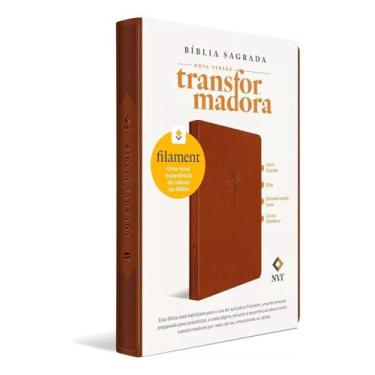 Imagem de Bíblia NVT - Slim - Letra Grande - Marrom, Luxo material sintético - H