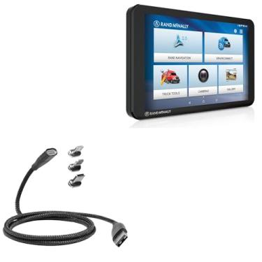 Imagem de BoxWave Cabo compatível com Rand McNally TND Tablet 85 - Cabo MagnetoSnap PD AllCharge (100W), carregamento magnético trançado USB Tipo-C Micro - Preto