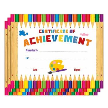 Imagem de Certificate of Achievement Awards, papel de prêmio em branco com tema colorido, conjunto de 25 diplomas de graduação, certificados de graduação do jardim de infância pré-escolar, reconhecimento para