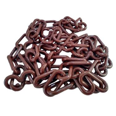 Imagem de 80 Mt Corrente Plástica Segurança Sinalização Elo G Marrom