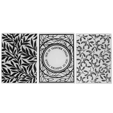 Imagem de 3 unidades de pastas de gravação de plástico para fazer cartões DIY, modelos de artesanato de papel para scrapbooking, cartões de convite, envelopes, formato retangular, 14,6 x