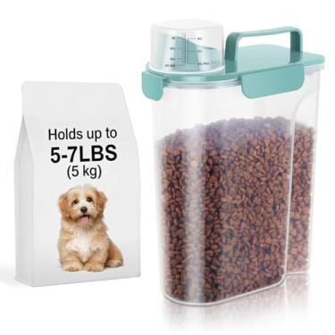 Imagem de LEAWALK Recipiente Portátil Para Armazenamento De Cães E Gatos 5 A 7 Libras Com Bico Grande Copo Aprimorados, Dispensador Comida Plástico Animais Estimação, Ração Pequenos Animais, Sementes Pássaros