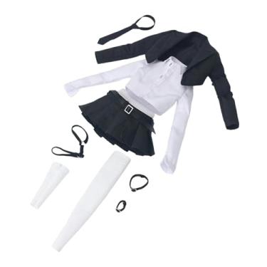 Imagem de oshhni Conjunto de uniforme escolar em escala 1/6, incluindo camisa, gravata, jaqueta, saia e cinto. Roupas para figuras de ação femininas de 30 cm (12, Meias Brancas