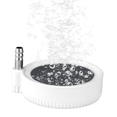 Imagem de Pedra de ar de aquário de 5 cm, pedra de ar de metal antiqueda, borbulhador de aquário para bombas de oxigênio, hidroponia, lagoas (azul)