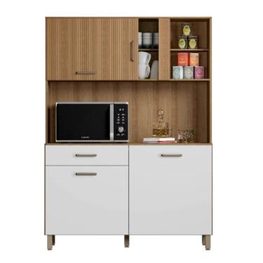 Imagem de Kit Cozinha Viena Plus 1200 Branco Ripado
