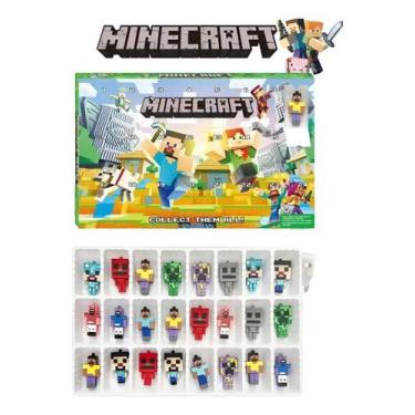Imagem de Kit 24 Bonecos em Miniatura Minecraft Calendário Surpresa Sortidos - R