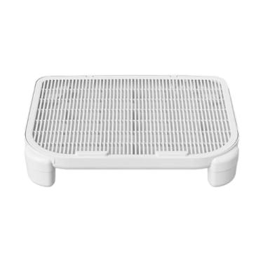 Imagem de Ioensy Tapete para caixa de areia de gato, rampa portátil multifuncional removível, tapete coletor de areia para banheiro, acessórios para animais de, Branco 9cm