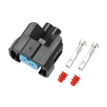 Imagem de Hihaha Plugue do conector do injetor de combustível para Honda/conector terminal de fio fêmea interno/plástico impermeável série de 2,2 mm/1 conjunto preto de 2 pinos