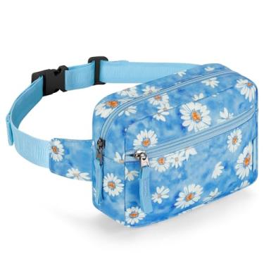 Imagem de Choco Mocha Pochete infantil para meninas - de 6 a 12 anos - bolsa de cinto, Azul margarida, Normal